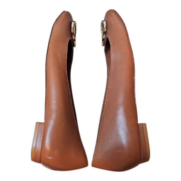 Larroude Maria Flat Caramel Leather Size 8.5 - Picture 6 of 14